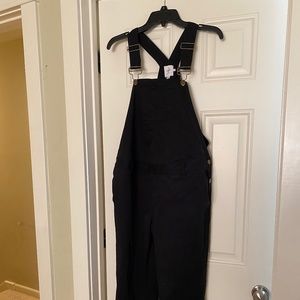 NWOT Washed Black Maternity Overalls Size 6